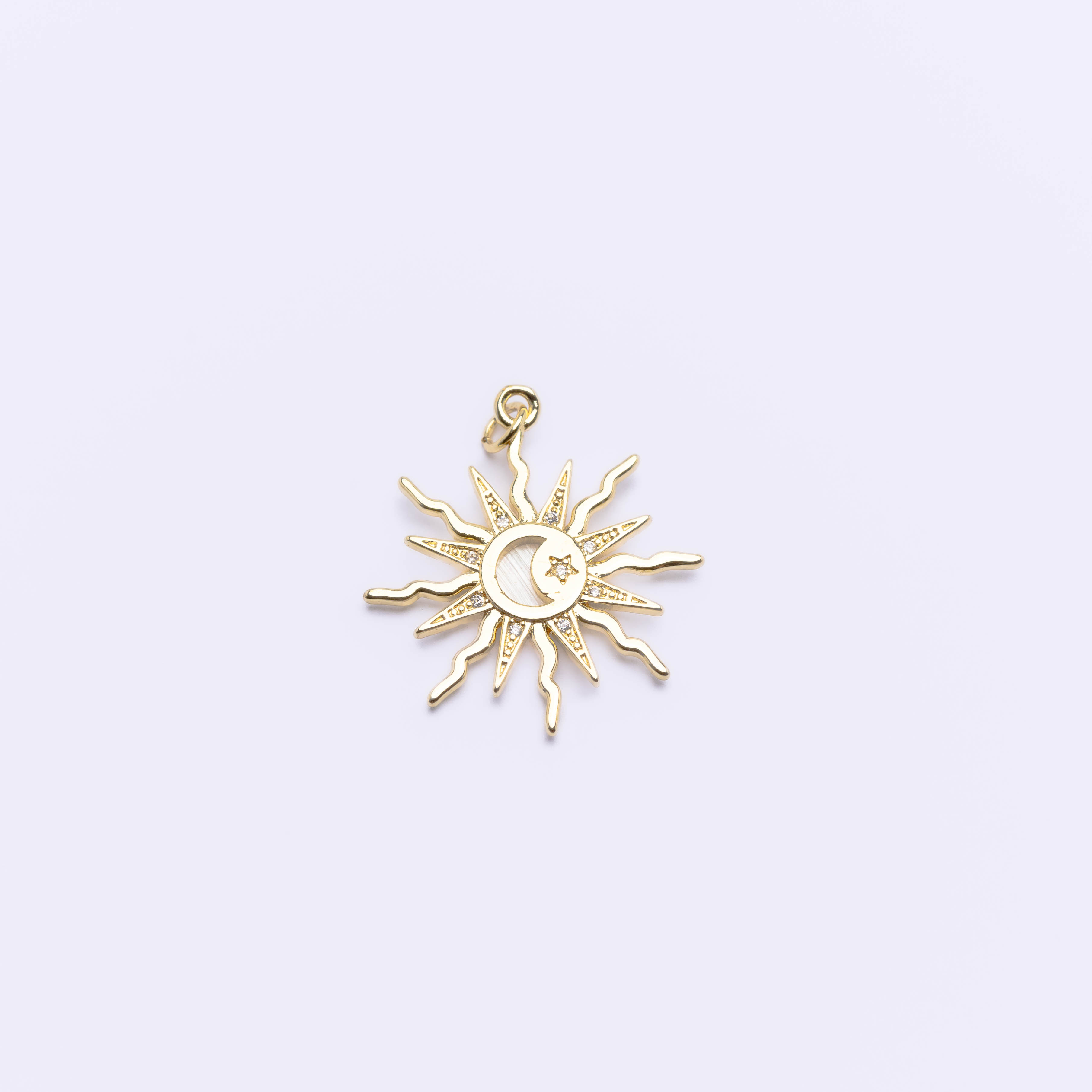 19991  Sun and Moon Pendant with Zircon Details